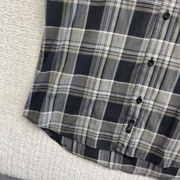 Y2K Oneill Shirt Men M Black Plaid Short Sleeve Button Up Surf Skate Casual - Picture 6 of 15